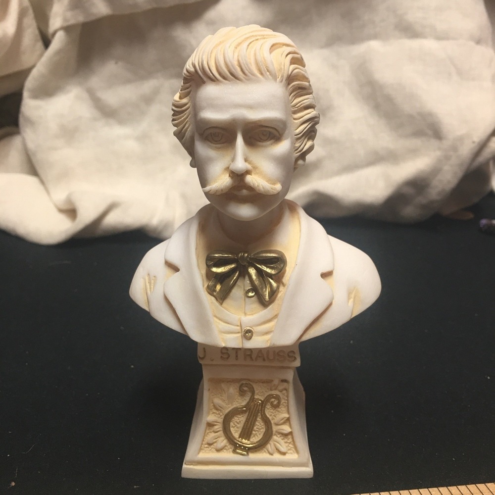 Vintage Bochmann Johann STRAUSS 5" Bust Statue Composer Figure Made in‎ Greece